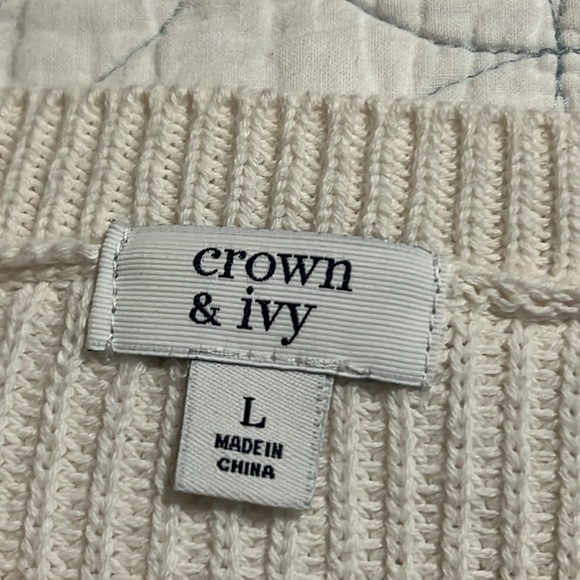 Crown & Ivy Ombre sweater size large sweater pullover long sleeve pink white - Picture 6 of 8